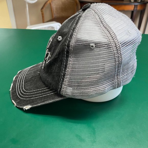 Charcoal Gray Mesh Ball Cap Hat "I Can't Adult Today" with Adjustable Sizing (Ve - Picture 2 of 6